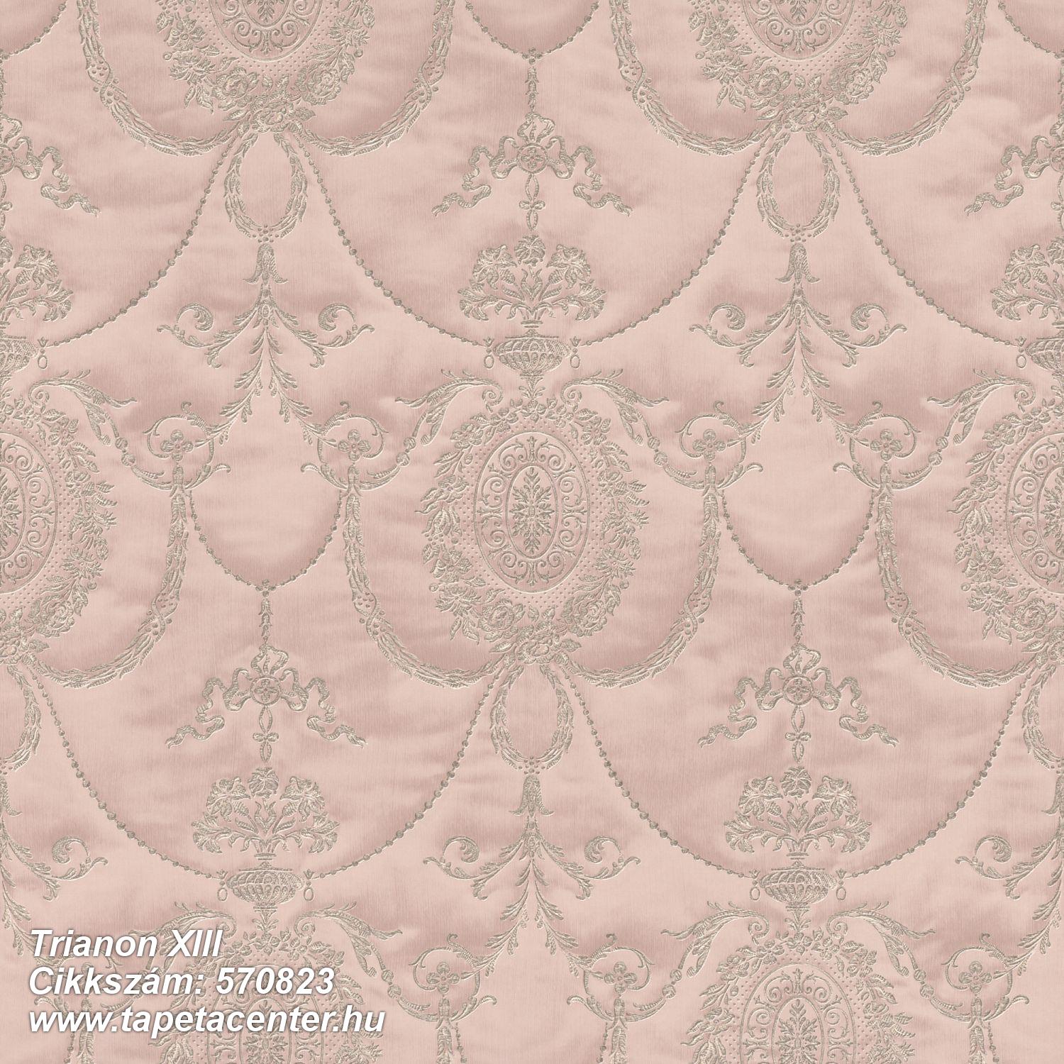 Barokk-klasszikus,különleges felületű,textil hatású,textilmintás,bézs-drapp,gyöngyház,pink-rózsaszín,lemosható,vlies tapéta 